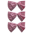 3x Light Pink Large Sequin Polka Dots Bow Tie Bulk Pack - Fancy Dress Costume Party