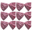 6x Light Pink Large Sequin Polka Dots Bow Tie Bulk Pack - Fancy Dress Costume Party