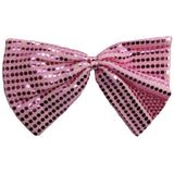 Light Pink Large Sequin Polka Dots Bow Tie - Fancy Dress Costume Party