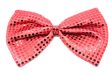 Red Large Sequin Polka Dots Bow Tie - Fancy Dress Costume Party