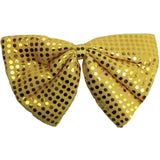 Yellow Large Sequin Polka Dots Bow Tie - Fancy Dress Costume Party