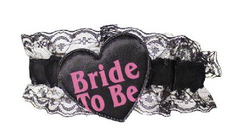 Black Bride to Be Garter - Hens Night/Bridal Shower/Bachelorette Party