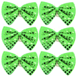 6x Green Sequin Polka Dots Bow Tie Bulk Pack - Fancy Dress Clown Costume Party