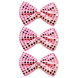 3x Light Pink Sequin Polka Dots Bow Tie Bulk Pack - Fancy Dress Clown Costume Party