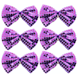 6x Purple Sequin Polka Dots Bow Tie Bulk Pack - Fancy Dress Clown Costume Party