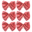 6x Red Sequin Polka Dots Bow Tie Bulk Pack - Fancy Dress Clown Costume Party