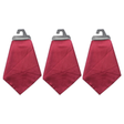 3x Mens Burgundy Pocket Square Pack - Satin Handkerchief for Suits/Wedding/Party
