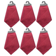 6x Mens Burgundy Pocket Square Bulk Pack - Satin Handkerchief for Suits/Wedding/Party