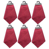 6x Mens Burgundy Pocket Square Bulk Pack - Satin Handkerchief for Suits/Wedding/Party