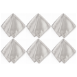 6x Mens Silver Pocket Square Bulk Pack - Satin Handkerchief for Suits/Wedding/Party