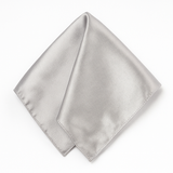 Mens POCKET SQUARE Party Silk Suit Handkerchief Kerchief Hanky Wedding  - Silver