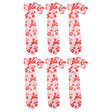 6x Long Lipstick Kisses Novelty Tie Bulk Pack - White/Red/Pink (Mens Valentines Day Gift)