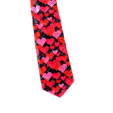 Novelty Tie (Long with Pattern) - Red Hearts Mens Halloween/Valentines Day Gift