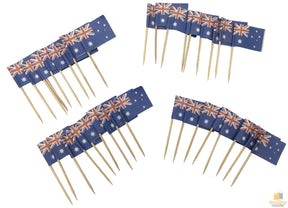 50pcs Australia Flag Food Picks/Toppers - Bulk for Aussie Party