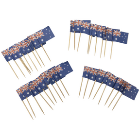 200pcs Australia Flag Food Picks/Toppers - Bulk for Aussie Party