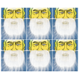 6x White Santa Claus Beard Bulk Pack - Father Xmas - One Size (Christmas Costume)