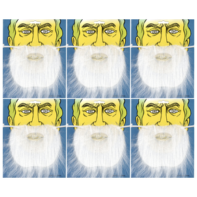 6x White Santa Claus Beard Bulk Pack - Father Xmas - One Size (Christmas Costume)