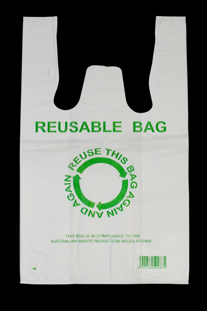 500pcs 33×55cm Large Eco Design Reusable Plastic Singlet Shopping Bags