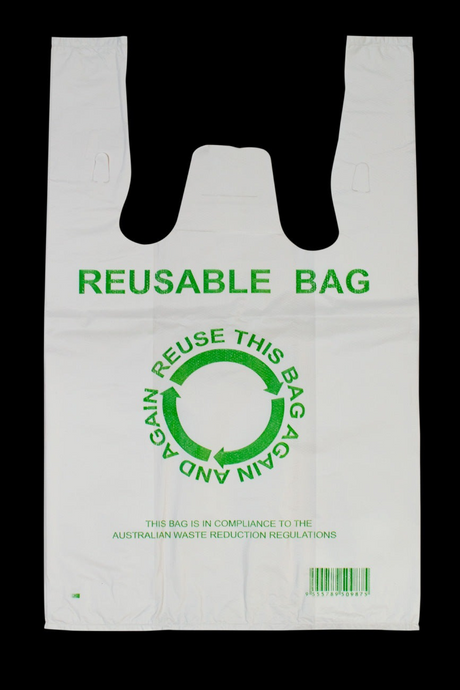 500pcs 33×55cm Large Eco Design Reusable Plastic Singlet Shopping Bags