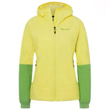 Marmot Womens Novus LT Hybrid Hooded Jacket - Light Yellow/Kiwi (Insulated Midlayer)