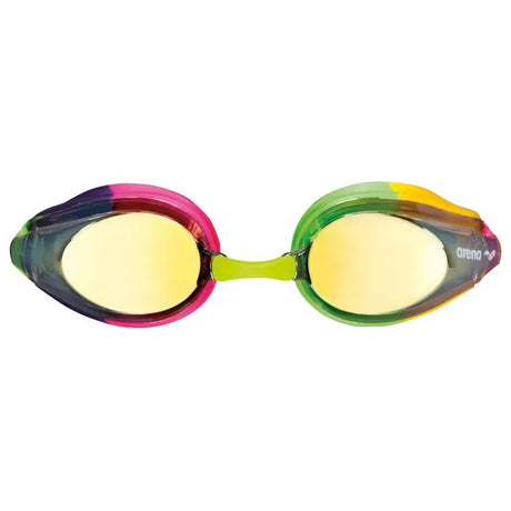 arena Tracks Mirror Swimming Goggles Kids - Violet - Fuchsia/Green