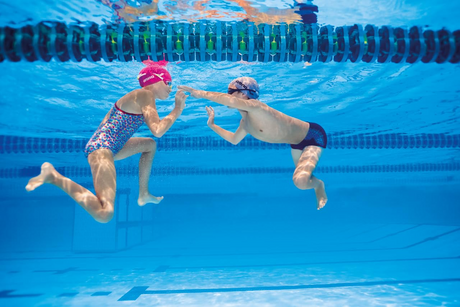 arena Tracks Mirror Swimming Goggles Kids - Violet - Fuchsia/Green