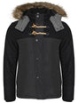 Dissident Bethwin Mens Padded Quilted Jacket - Navy (Wool Blend Winter Coat)