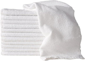 10x 100% Cotton Hand Towels Face Washers Bulk (34x74cm) in Plain White