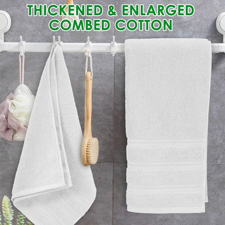 10x 100% Cotton Hand Towels Face Washers Bulk (34x74cm) in Plain White