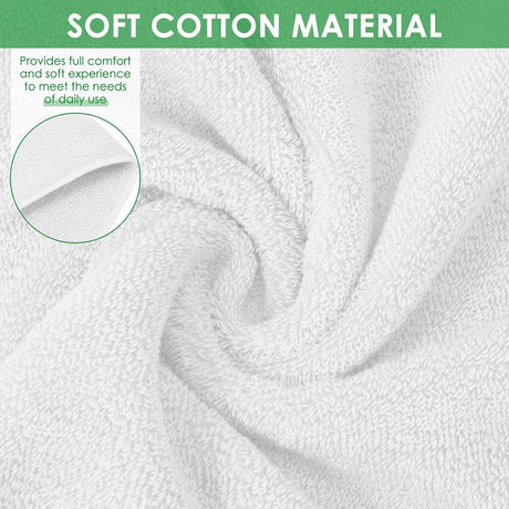 10x 100% Cotton Hand Towels Face Washers Bulk (34x74cm) in Plain White