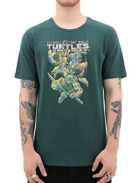 Teenage Mutant Ninja Turtles Mens T-Shirt - Green (Booyakasha Graphic Tee)