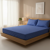 Dot Matrix Pure Cotton Fitted Bed Sheet + Pillowcase Set