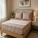 Downton Floral Pure Cotton Fitted Bed Sheet + Pillowcase Set