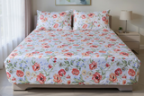 Floral Reverie Pure Cotton Fitted Bed Sheet + Pillowcase Set