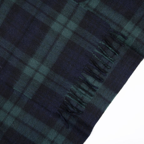 Dents Heritage Tartan Check Cashmere Scarf - Black Watch (w/ Tassels & Gift Box)