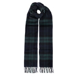 Dents Heritage Tartan Check Cashmere Scarf - Black Watch (w/ Tassels & Gift Box)