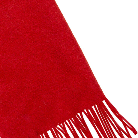 Dents Heritage Plain Cashmere Wool Scarf - Berry Red (w/ Tassels & Gift Box)