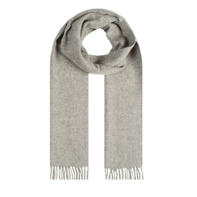 Dents Heritage Plain Cashmere Scarf - Dove Grey (w/ Tassels & Gift Box)