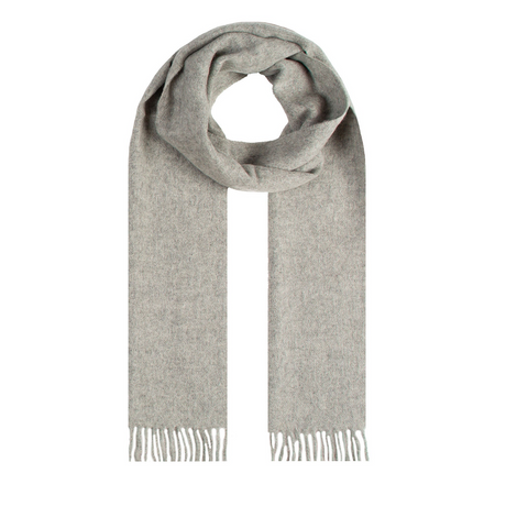 Dents Heritage Plain Cashmere Wool Scarf - Dove Grey (w/ Tassels & Gift Box)