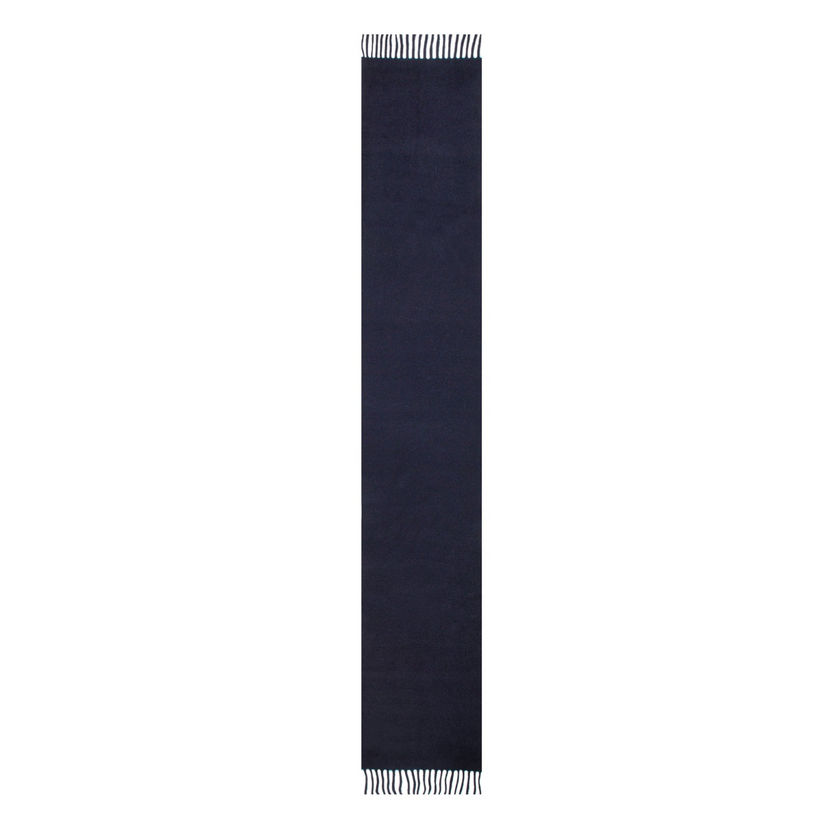 Dents Heritage Plain Cashmere Scarf - Navy Blue (w/ Tassels & Gift Box)