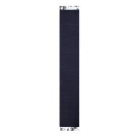 Dents Heritage Plain Cashmere Wool Scarf - Navy Blue (w/ Tassels & Gift Box)