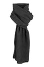 Dents Mens Ribbed Lambswool Blend Knitted Scarf in Black