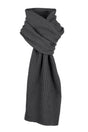 Dents Mens Ribbed Lambswool Blend Knitted Scarf in Charcoal