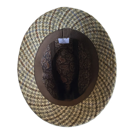 Failsworth Clansman Tweed Trilby Hat - Green Check (Made in UK)