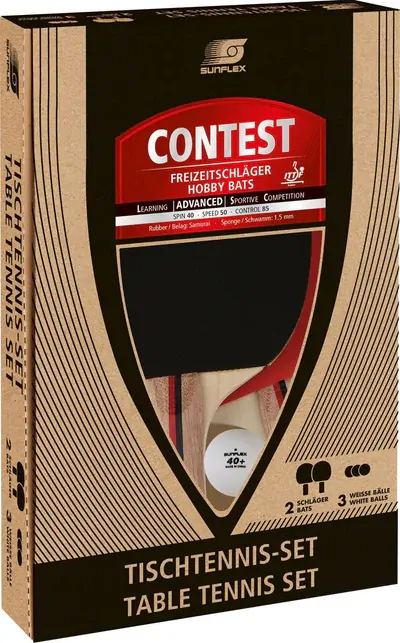 Sunflex Contest 2 Player Table Tennis Gift Set with Balls