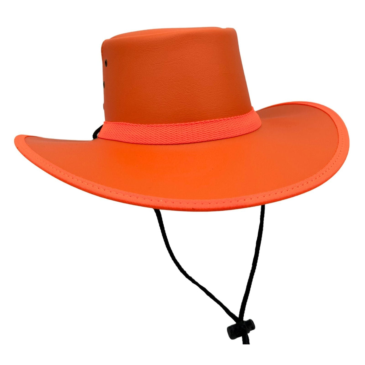 Jacaru 2017 Safety Breeze Canvas Hi-Vis Hat - Fluro Orange (Mesh Crown Chin Strap & UPF 50+ Made in Australia)
