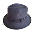 Crushable 100% Wool Felt Fedora Brim Hat - Charcoal