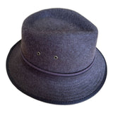 Crushable 100% Wool Felt Fedora Brim Hat - Charcoal