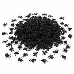 120x Mini Fake Spiders Bulk Pack - Trick/Prank Halloween Scary Arachnid Bug Toy (Party Gag)