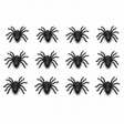 12x Mini Fake Spiders - Trick/Prank Halloween Scary Arachnid Bug Toy (Party Gag)